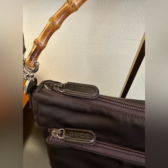 Gucci Nylon and Leather Bamboo Handle Bag - Picture 3 of 13
